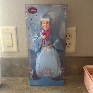 Disney Fairy Godmother Doll with Blue Cape and Pink Accent